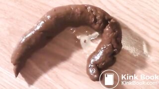 Hairy Mom Produces Long Turd