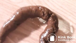 Hairy Mom Produces Long Turd