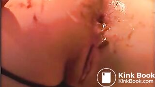 Blonde milf anal masturbation and shit