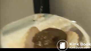 Hot girl shits on toilet