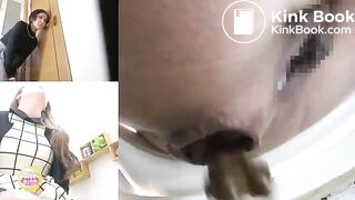 Sweet curvy Japanese lady poops hard