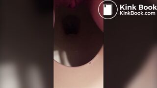 Blonde babe shit and piss in the toilet