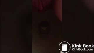Blonde babe shit and piss in the toilet