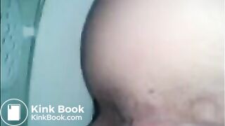 Girl shitting in the toilet closeup