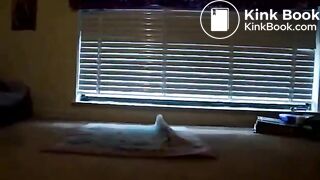 Hot thin babe shits on her floor