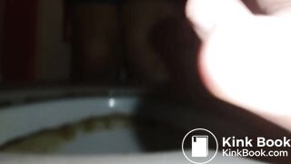 Chubby FtM cuntboy shitting