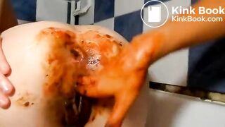 lesbian  pussy fisting shit scat