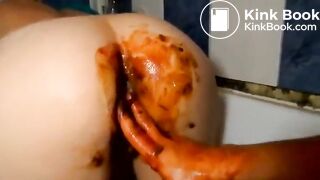 lesbian  pussy fisting shit scat