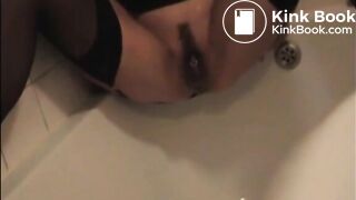 Masked-girl-eating-shit-and-masturbating-in-the-bathtub