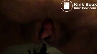 Woman shitting and pissing in the toilet