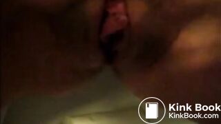 Woman shitting and pissing in the toilet