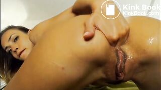 Fingering her shitty ass