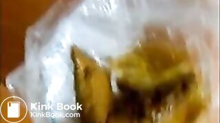 Chick shits in a bowl