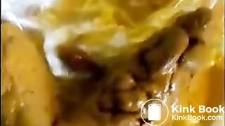 Chick shits in a bowl