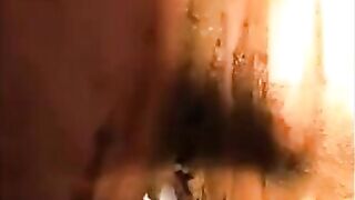 Woman shit diarrhea and smear it on her butt