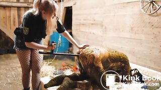 Dung Prison - pegging and fucking in cowshit