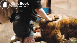 Dung Prison - pegging and fucking in cowshit