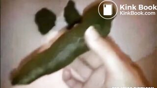 Babe anal masturbation with dildo and shitting