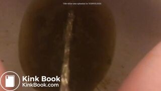 Girl pooping in toilet