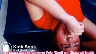 Hot cam teen puke vomit a lot over her face throat deepthroat throatfuck