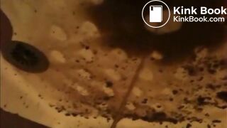 Woman shitting a very liquid diarrhea in the shower