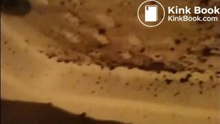 Woman shitting a very liquid diarrhea in the shower