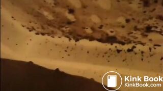 Woman shitting a very liquid diarrhea in the shower