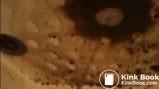 Woman shitting a very liquid diarrhea in the shower