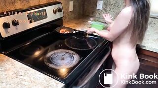 Naked cooking Orange Chicken and shitting