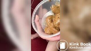 a bowl of shit and smearing