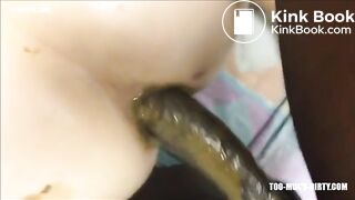 Interracial anal fucking with shit