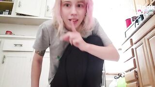 Desperate shit from cute blonde
