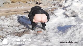 Liquid poop on the snow