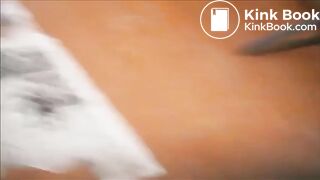 Girl shitting enema and diarrhea from a chair