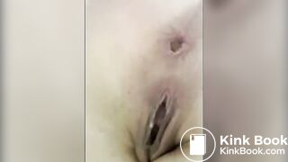 Fat pussy lady poops hard load