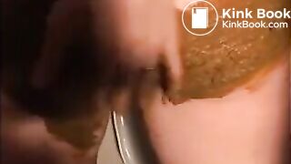 Girl shitting and smearing it all over her body