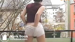 Balcony panty poop