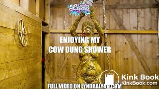 Enjoying my shower in cowshit
