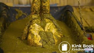 Enjoying my shower in cowshit