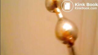 Girl shitting in the toilet and inserting dildo on her asshole