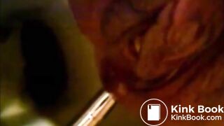 Girl shitting in the toilet and inserting dildo on her asshole