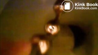 Girl shitting in the toilet and inserting dildo on her asshole