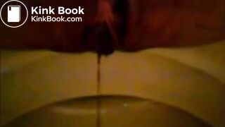 Girl shitting in the toilet and inserting dildo on her asshole