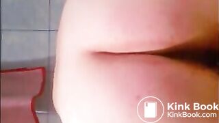 Woman shitting diarrhea closeup