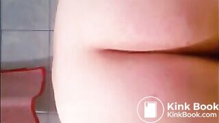 Woman shitting diarrhea closeup