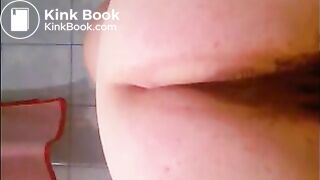 Woman shitting diarrhea closeup