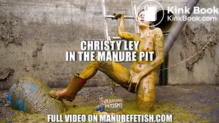 Christy Ley in the manure pit
