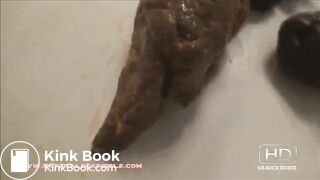 Beautiful ass teen pooping in closeup