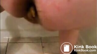 Mature woman shitting diarrhea closeup