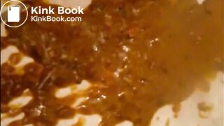 Fat woman shitting diarrhea on the floor